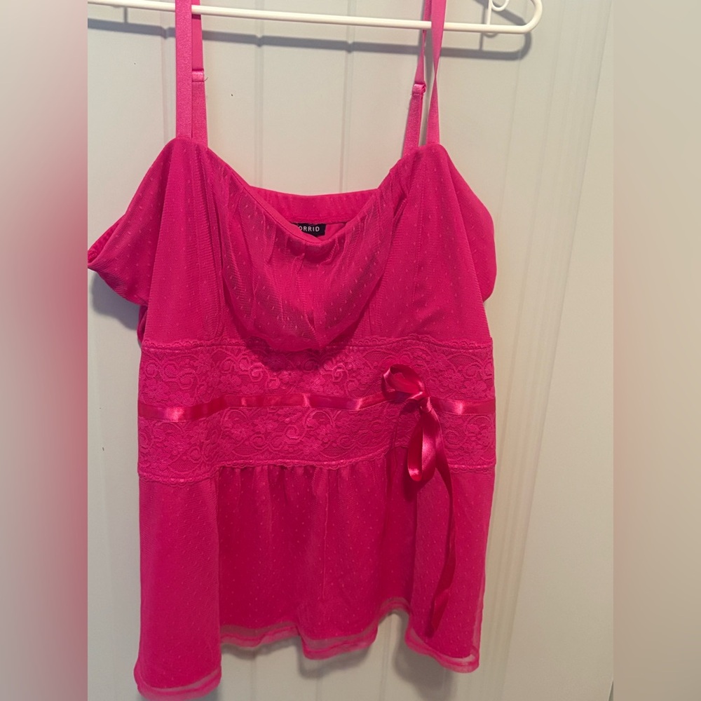 Torrid Vibrant Pink Lace Camisole